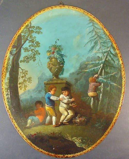 Niños jugando. Escuela Española. Hacia 1800.
