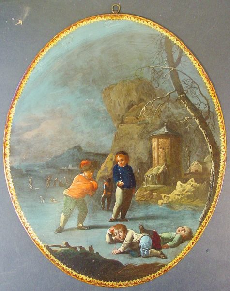 Niños jugando. Escuela española. Hacia 1800.